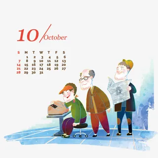 年日历10月免抠