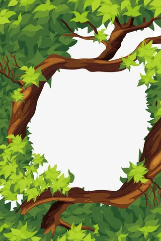 绿色植物边框免抠