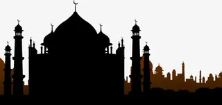 黑色宫殿剪影免抠