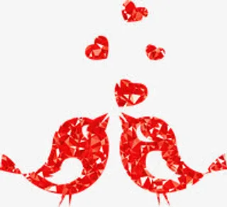 情人节七夕红色成双喜鹊免抠