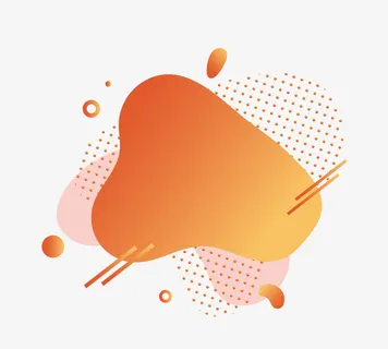 橙色渐变孟菲斯流体标签免抠其他元素