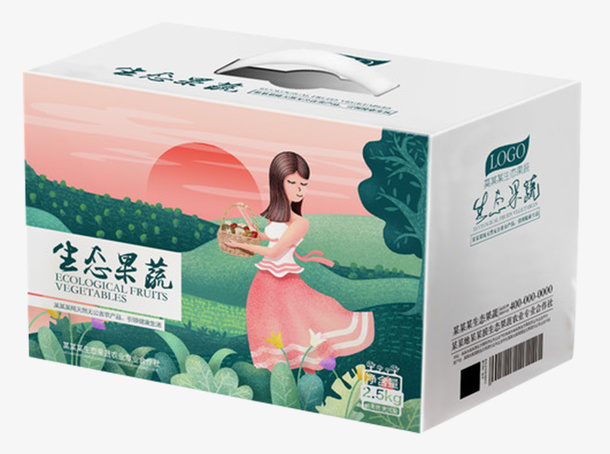 果蔬土特产包装礼盒免抠
