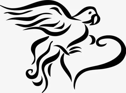 卡通动物喜鹊爱心免抠