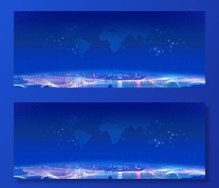 蓝色城市背景高清商务科技背景