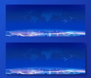 蓝色城市背景高清商务科技背景