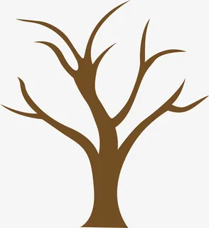 秋天的枯树干免抠