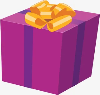 玫红色神秘礼盒图免抠