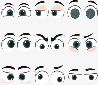 不同神态眼神免抠