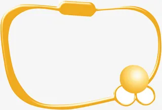 卡通黄色边框素材免抠
