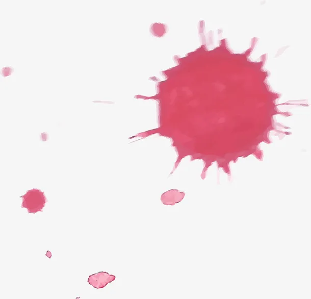 手绘粉色花瓣水渍免抠