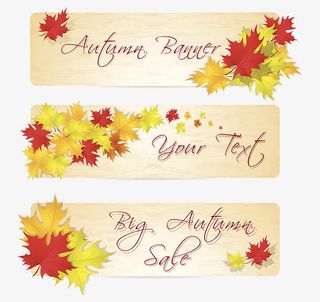 秋季促销标签免抠