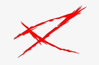 红色交叉爪痕装饰元素免抠