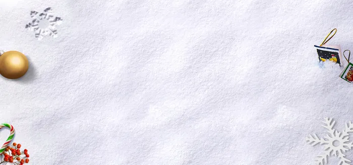 圣诞冬日雪花彩球礼物背景高清