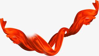 红色飘动的丝带招聘免抠