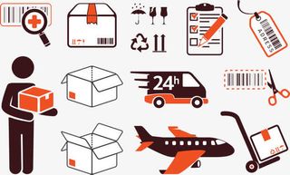 手绘快递标志合集免抠
