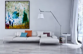 白色简约时尚清新沙发背景素材高清