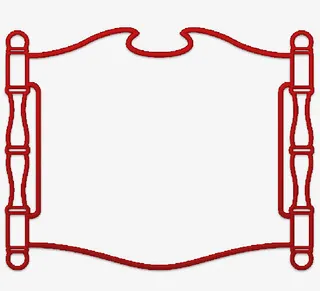 中国风花纹边框红色装饰免抠