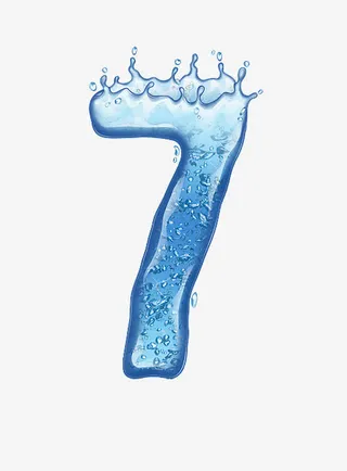 水花溅落字母数字7免抠