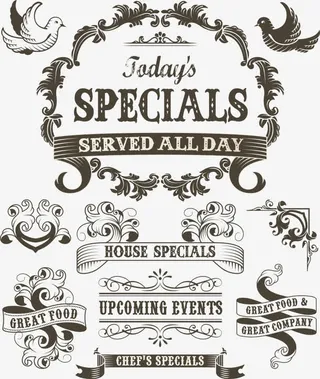 矢量手绘花纹和小鸟免抠