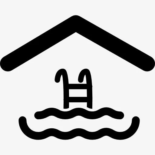 室内游泳池和屋顶图标免抠