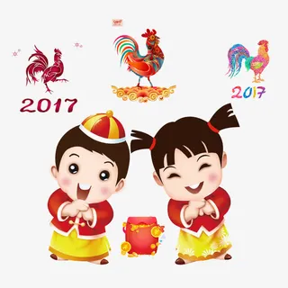 2017鸡年拜年免抠 2017鸡年拜年免抠