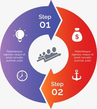 矢量手绘循环箭头免抠