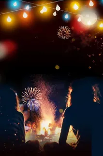 简约大气篝火晚会海报高清