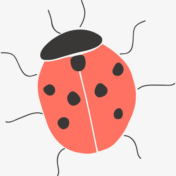 手绘七星瓢虫免抠