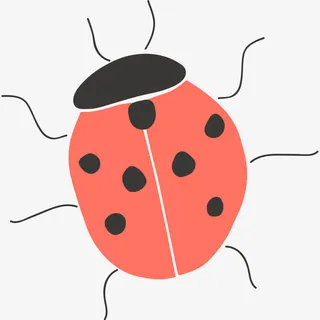 手绘七星瓢虫免抠