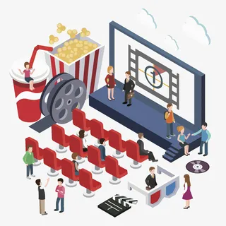 立体式电影院免抠图免抠