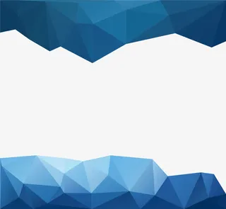 深蓝色低多边形边框免抠