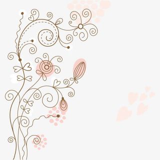 素雅手绘花纹免抠