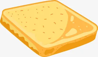 黄色面包片素材免抠