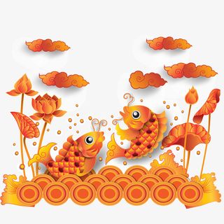 卡通锦鲤矢量图装饰免抠