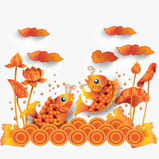 卡通锦鲤矢量图装饰免抠