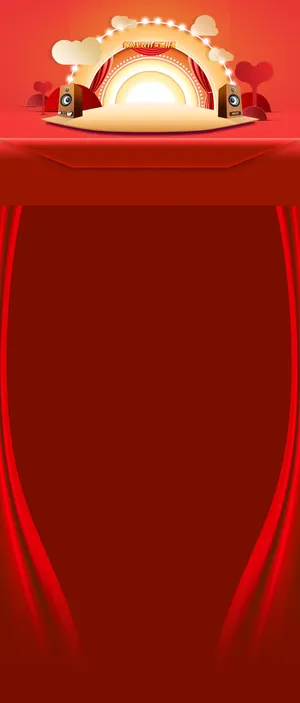 红色店铺背景免抠背景其他元素