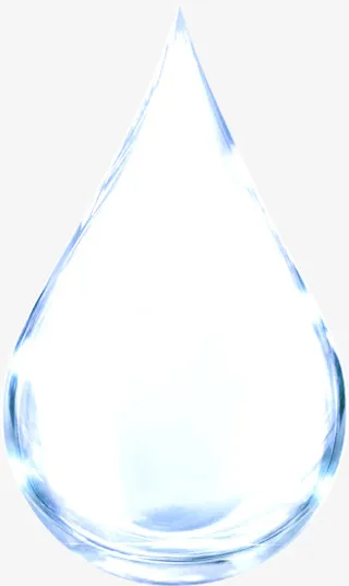蓝色的透明水滴免抠