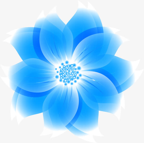 蓝色花朵免抠