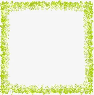 潮流边框绿叶免抠