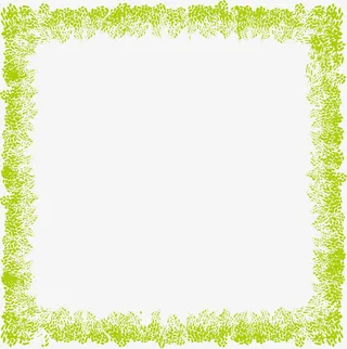 潮流边框绿叶免抠