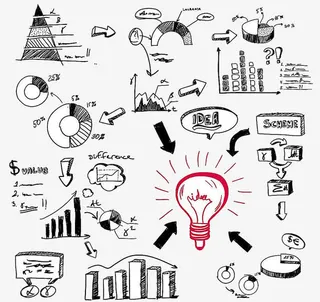 灯泡黑色箭头免抠