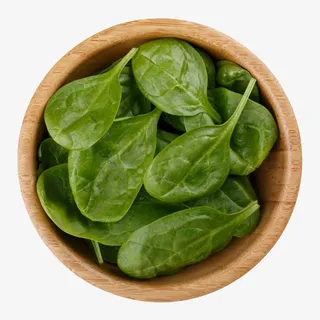 木碗里的青菜叶子俯视图免抠