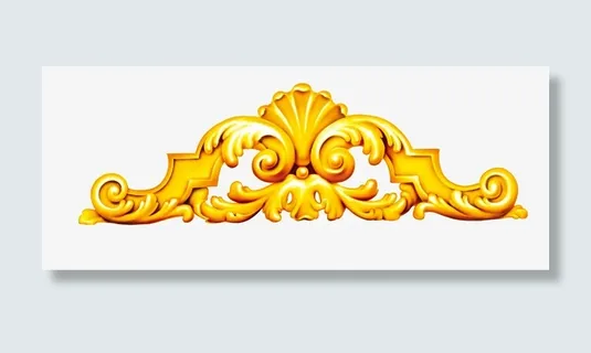 金色欧美花纹边框免抠