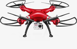 实物红色带护翼四轴飞行器免抠免抠