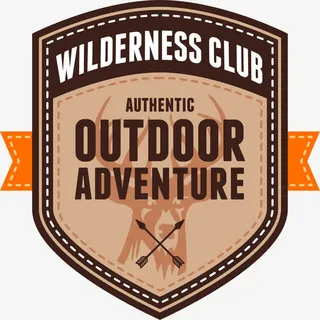 棕色户外运动标签免抠