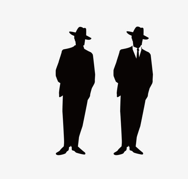 上海滩人物剪影免抠