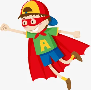 儿童节超人小男孩免抠