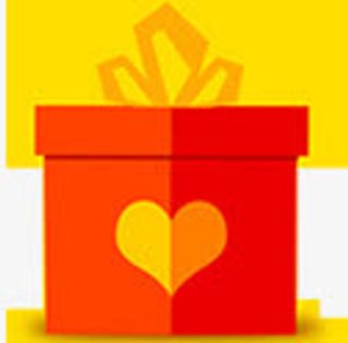 红色爱心礼盒素材免抠