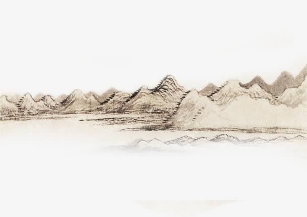 古风山脉线条免抠