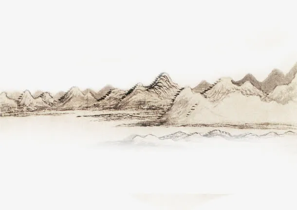 古风山脉线条免抠
